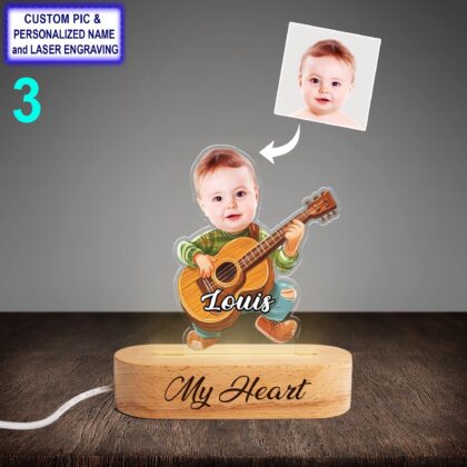 Funny Custom Guitar Night Light – Personalized Musician Lamp - Image 3