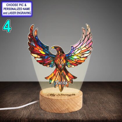 Personalized Flying Eaglel Acrylic Night Light with Name Engraving - Image 4