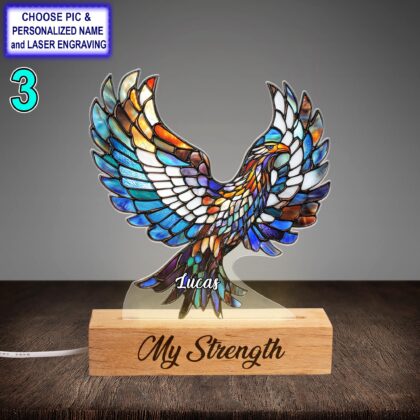 Personalized Flying Eaglel Acrylic Night Light with Name Engraving - Image 3