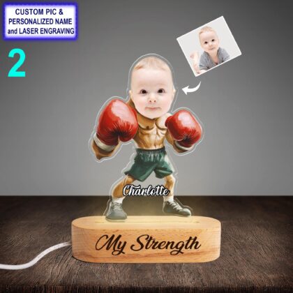 Alternative view of Funny Custom Boxing Night Light – Personalized Fighter Lamp