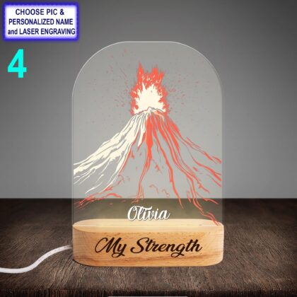 Personalized Volcano Acrylic Night Light with Name Engraving - Image 4