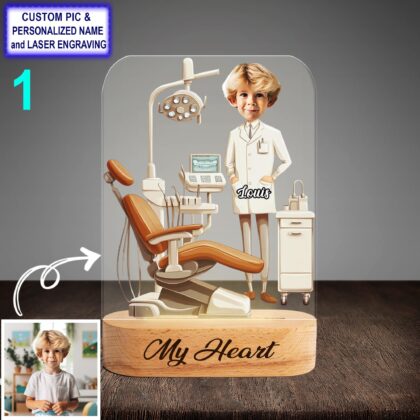 Funny Personalized Dentist Night Light – Custom Engraved LED Lamp