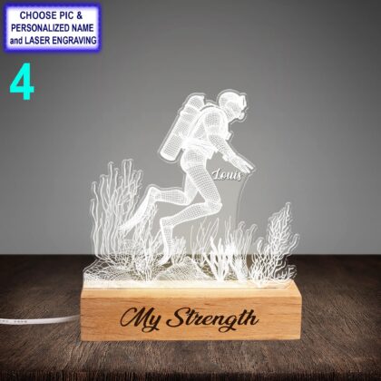 Personalized Diver Acrylic Night Light with Name Engraving - Image 4