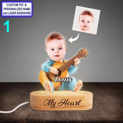Funny Custom Guitar Night Light – Personalized Musician Lamp