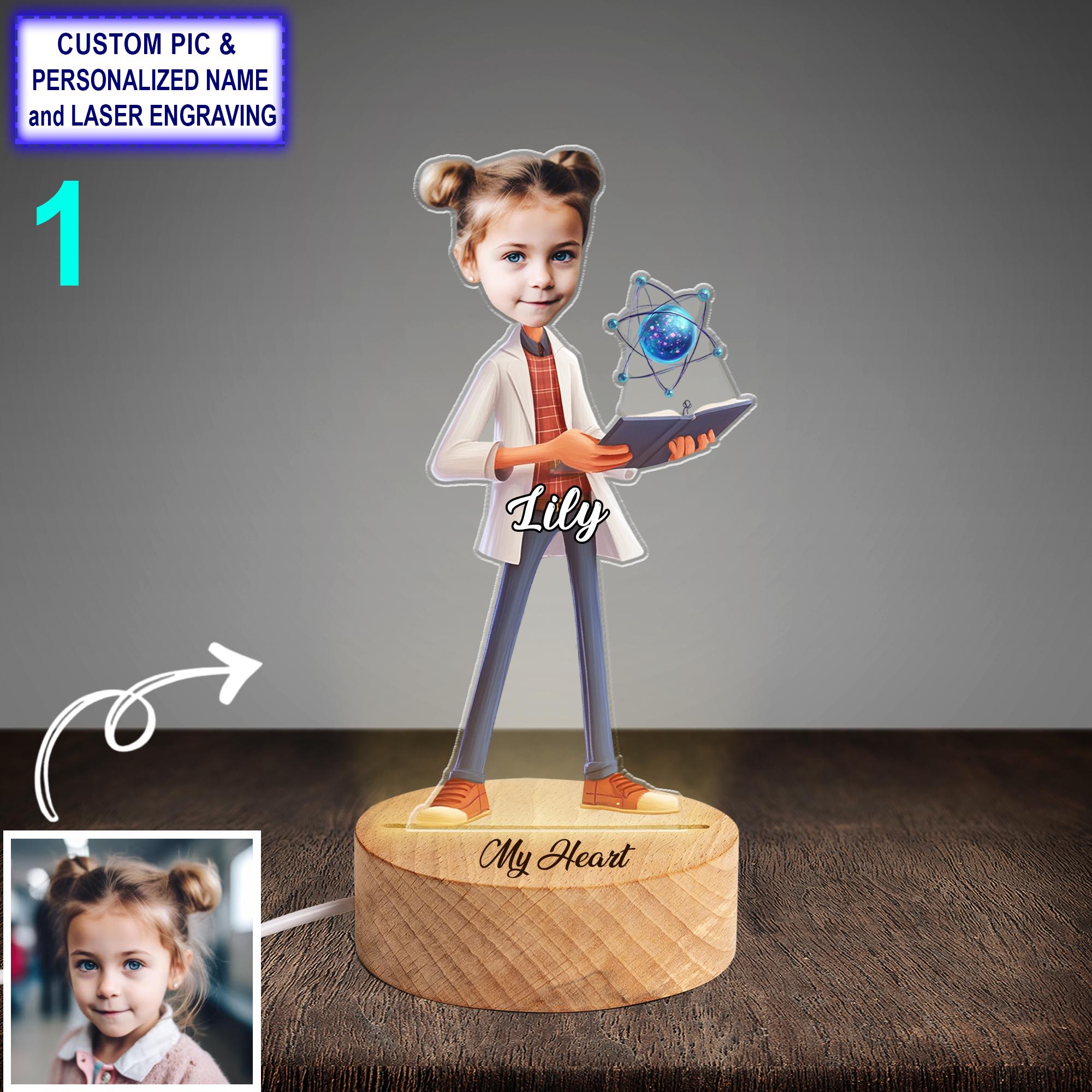 Funny Custom Scientist Night Light – Personalized Physicist Lamp