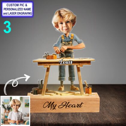 Custom Funny Carpenter Night Light – Personalized Woodworker Lamp - Image 3