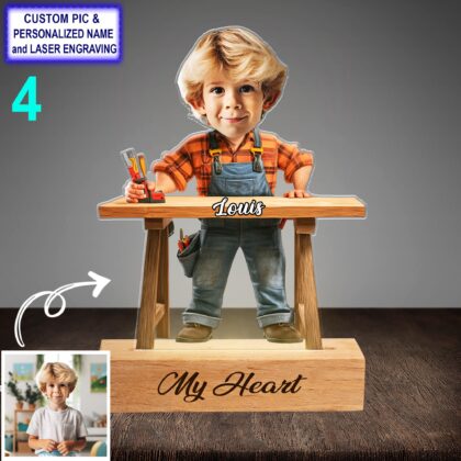 Custom Funny Carpenter Night Light – Personalized Woodworker Lamp - Image 4