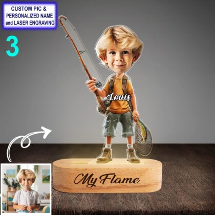 Funny Custom Fishing Night Light – Personalized Fisherman Lamp - Image 3