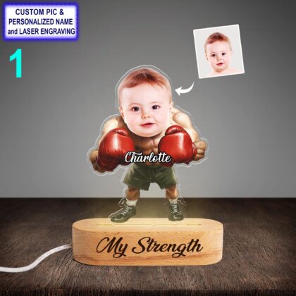Funny Custom Boxing Night Light – Personalized Fighter Lamp