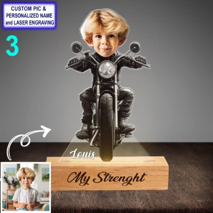 Custom Funny Biker Night Light – Personalized Face Motorcyclist Lamp - Image 3