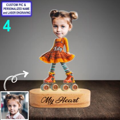Personalized Roller Skate Night Light – Custom Name Engraved LED Lamp - Image 4