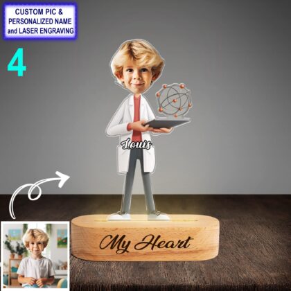 Funny Custom Scientist Night Light – Personalized Physicist Lamp - Image 4