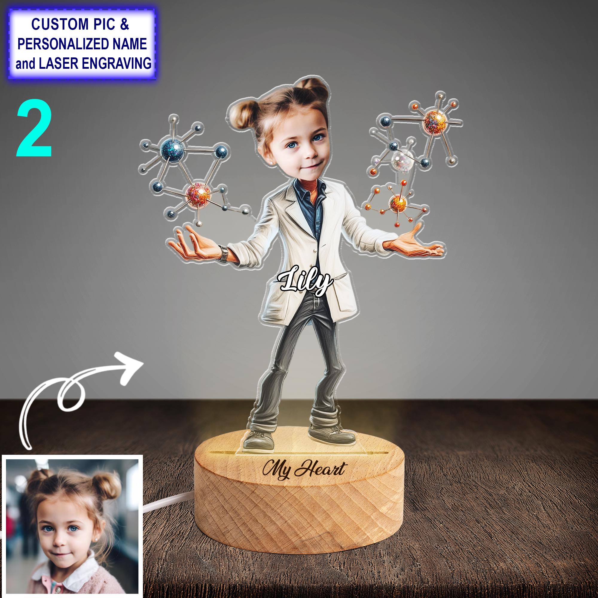 Funny Custom Scientist Night Light – Personalized Physicist Lamp - Image 2