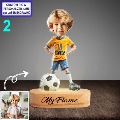 Alternative view of Funny Custom Soccer Night Light – Personalized Football Player LED Lamp