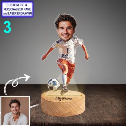 Funny Custom Soccer Night Light – Personalized Football Player LED Lamp - Image 3