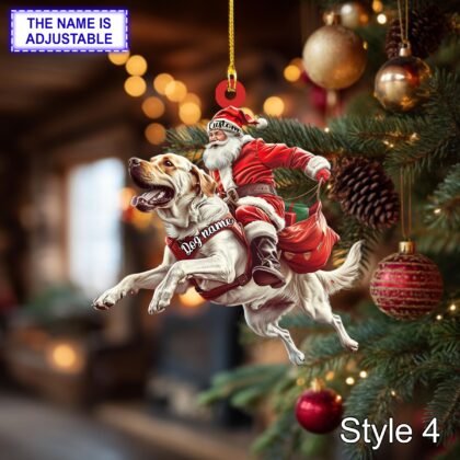 Santa Riding Labrador Retriever Christmas Ornament – Funny Dog Lover Tree Hanging Decoration - Image 4