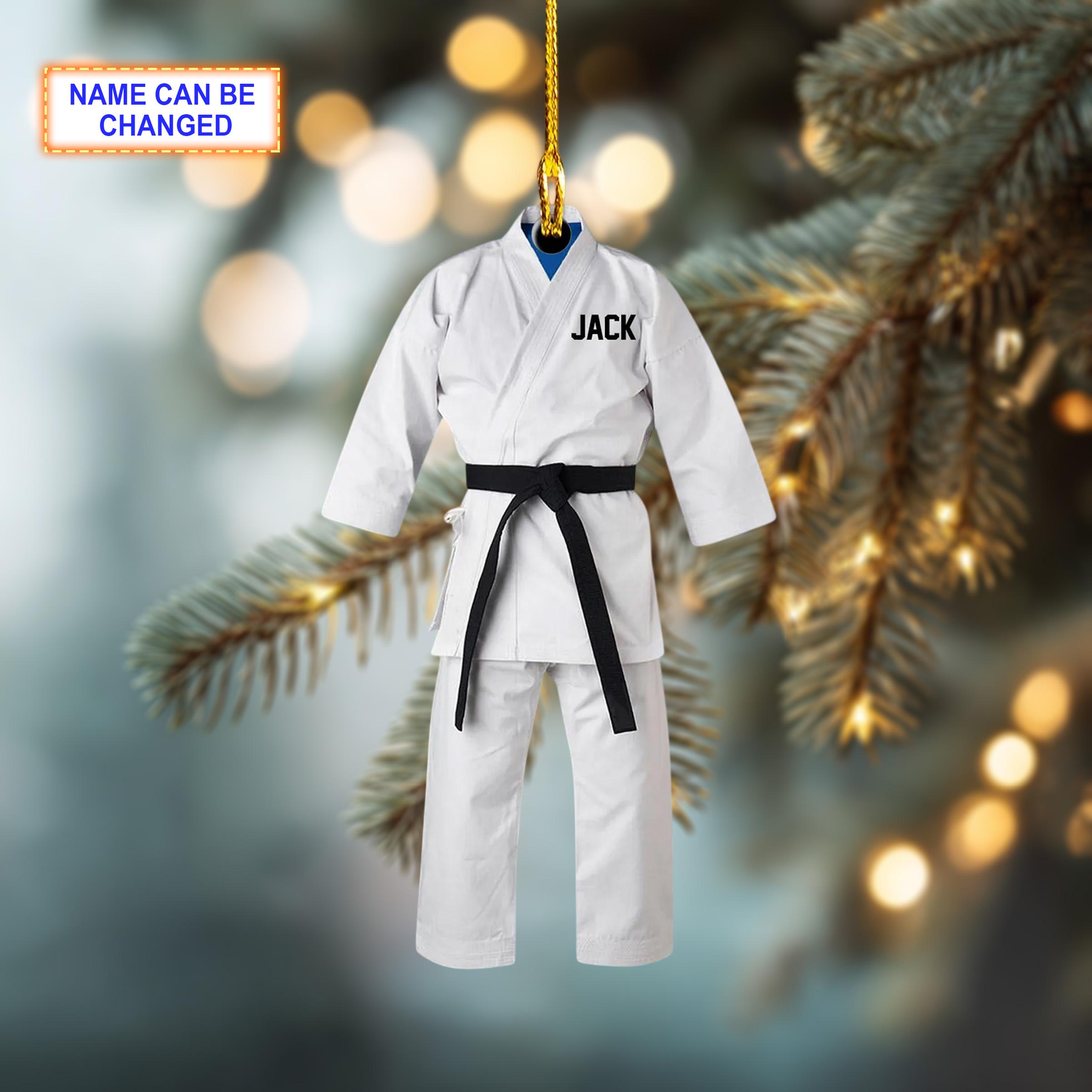 Custom Name Judo Suit Black Belt Personalized Ornament – Christmas Tree Hanging Decor - Image 3