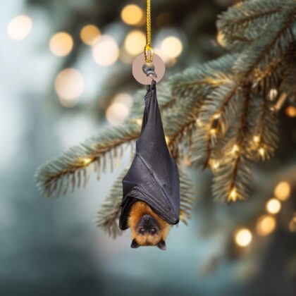 Black Bat Personalized Ornament – Christmas Tree Hanging Decor - Image 4