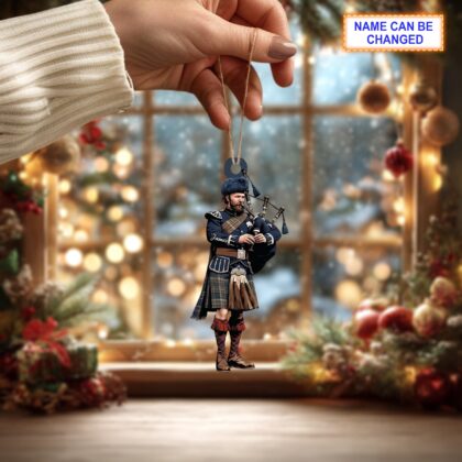 Custom Name Bagpipe Personalized Ornament – Christmas Tree Hanging Decor - Image 3