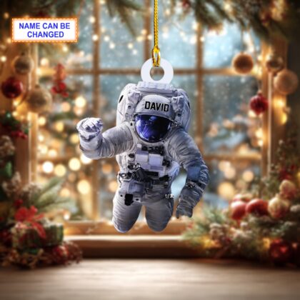Custom Name Astronaut Outer Space Personalized Ornament - Image 4