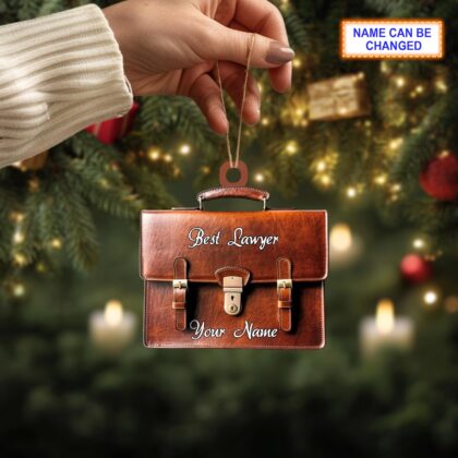 Alternative view of Custom Name Best Lawyer Christmas Ornament – Christmas Tree Hanging Decor
