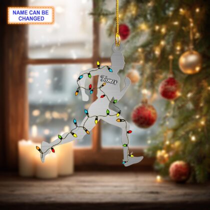 Custom Name Runner Man Personalized Ornament – Christmas Tree Hanging Decor - Image 2