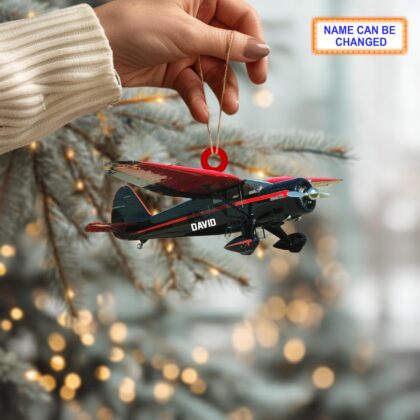 Custom Name Aircraft Personalized Ornament – Christmas Tree Hanging Decor - Image 3