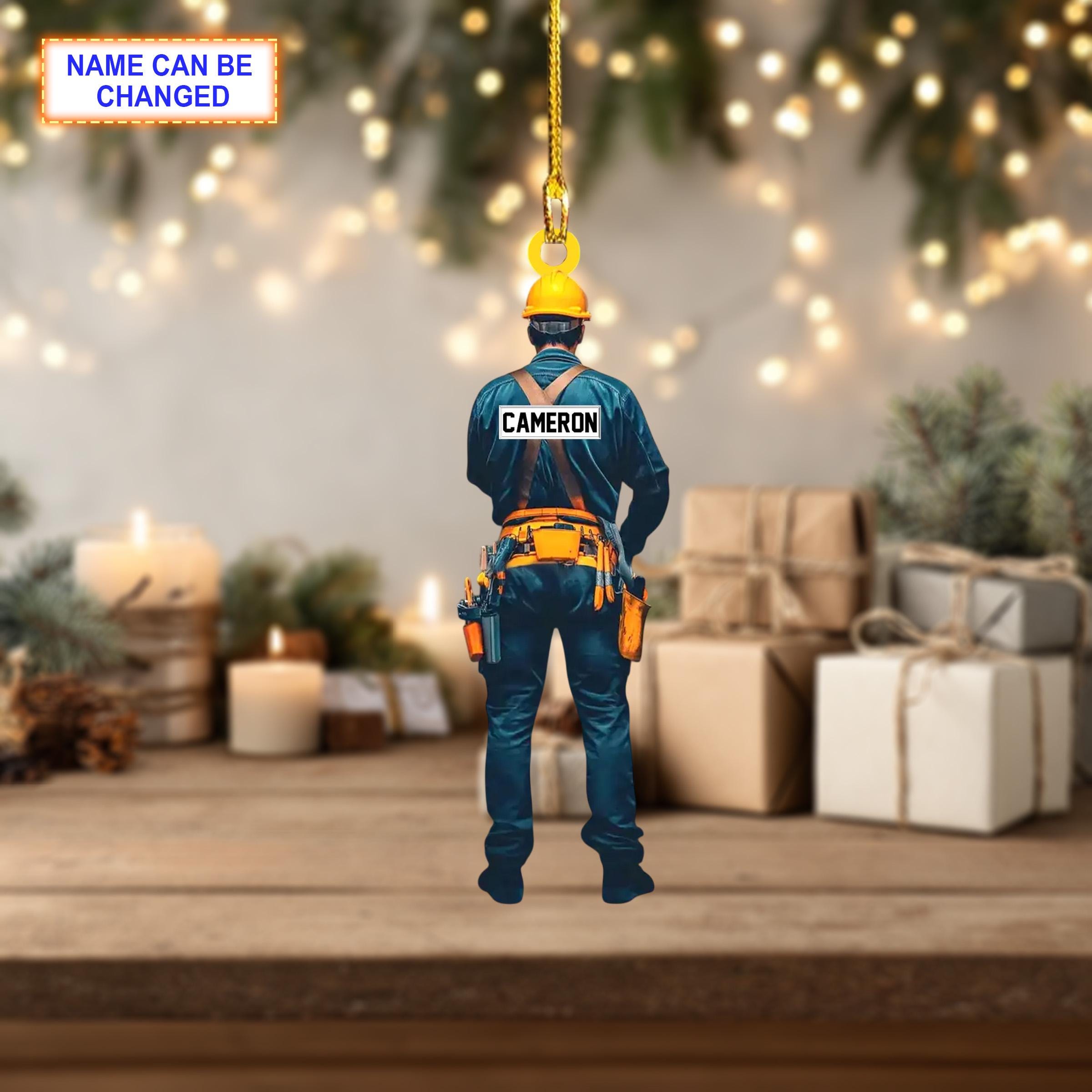Custom Name Elevator Maintenance Elevator Repair Christmas Ornament - Image 2