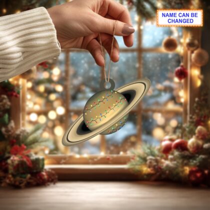 Saturn With Led Light Personalized Ornament – Tree Hanging Decor - Image 4