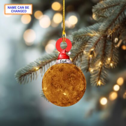 Custom Name Venus With Santa Hat Personalized Ornament – Tree Hanging Decor - Image 3