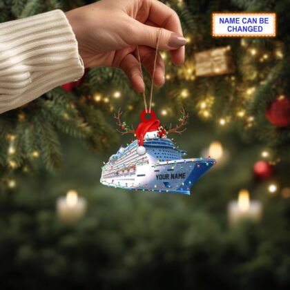 Custom Name Cruise With Led Light And Reindeer Hord V2 Christmas Ornament - Image 3