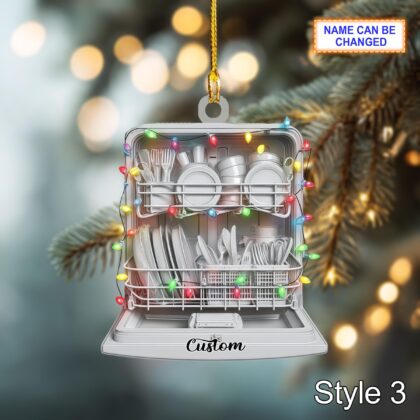 Personalized Dishwasher Christmas Ornament – Funny Xmas Tree Hanging Decor - Image 4