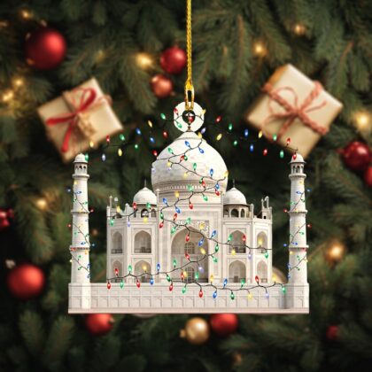 Taj Mahal Personalized Ornament – Tree Hanging Decor Christmas Ornament Flat 2D Ornament Acrylic / Wooden - Image 3