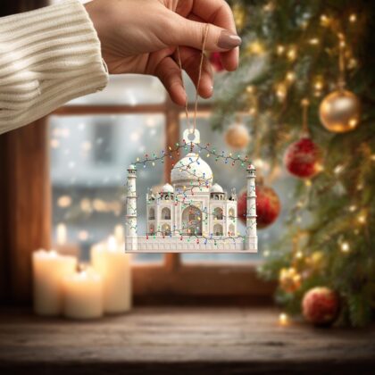 Taj Mahal Personalized Ornament – Tree Hanging Decor Christmas Ornament Flat 2D Ornament Acrylic / Wooden - Image 4
