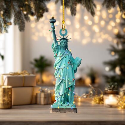 Alternative view of Statue of Liberty Personalized Ornament – Tree Hanging Decor Christmas Ornament Flat 2D Ornament Acrylic /
