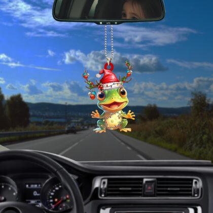 Frog With Christmas Hat Christmas Ornament – Christmas Tree Hanging Decor - Image 3