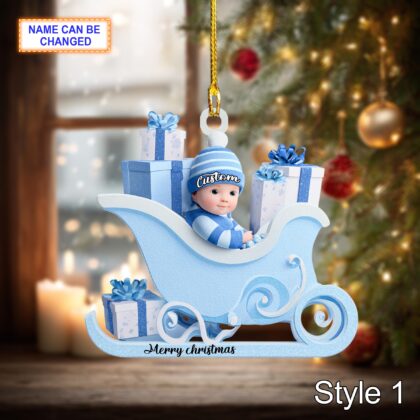 Personalised Baby's First Christmas Ornament Bauble Decoration