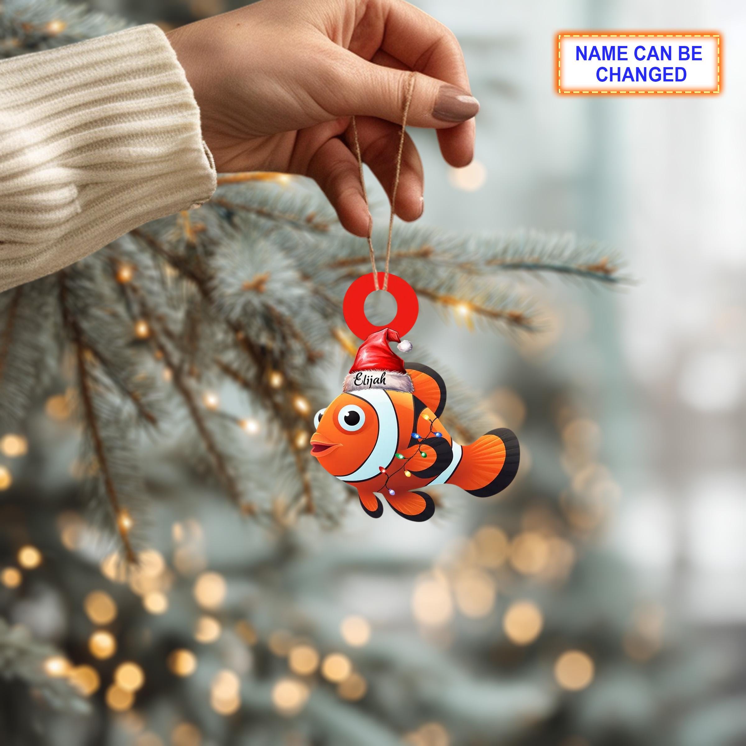 Custom Name Clownfish Personalized Ornament – Christmas Tree Hanging Decor - Image 3