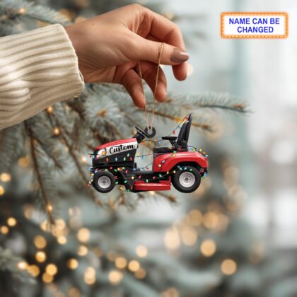 Personalized Lawn Mowers Christmas Ornament 2025 – Riding Mower Tree Hanging Decoration with Xmas Lights - Image 3