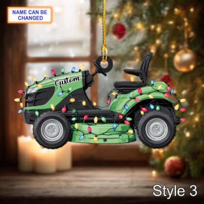 Personalized Lawn Mowers Christmas Ornament 2025 – Riding Mower Tree Hanging Decoration with Xmas Lights - Image 5