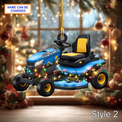 Personalized Lawn Mowers Christmas Ornament 2025 – Riding Mower Tree Hanging Decoration with Xmas Lights - Image 4
