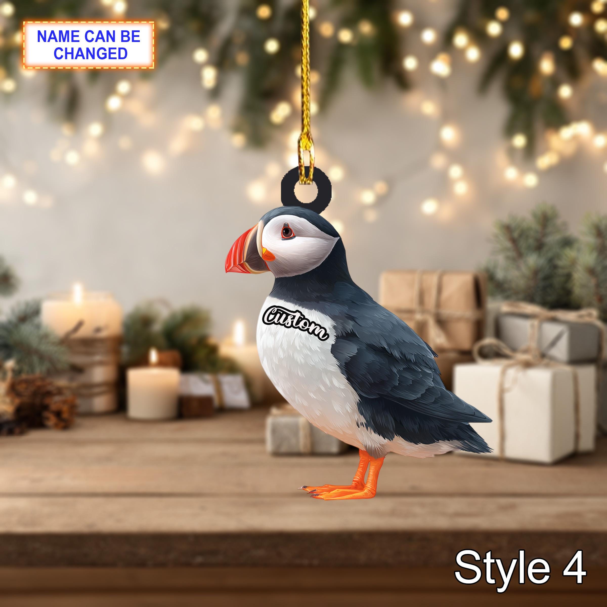 Puffin Wooden Christmas Ornament – Eco Friendly Tree Hanging Bauble Decoration - Image 6