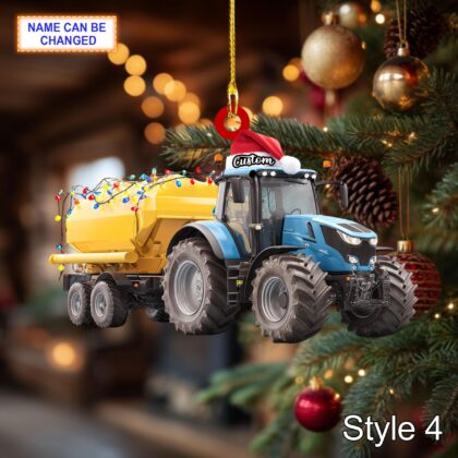 Farmer Lime Spreader acrylic 2D flat Christmas ornament - Image 6