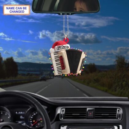 Musical Accordion acrylic 2D flat Christmas ornament – festive tree hanging acrylic holiday decoration - Image 3