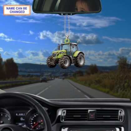 Farmer Tractor acrylic 2D flat Christmas ornament – festive tree hanging acrylic holiday decoration - Image 3