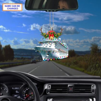 Custom Name Cruise With Led Light And Reindeer Hord V1 Christmas Ornament - Image 3