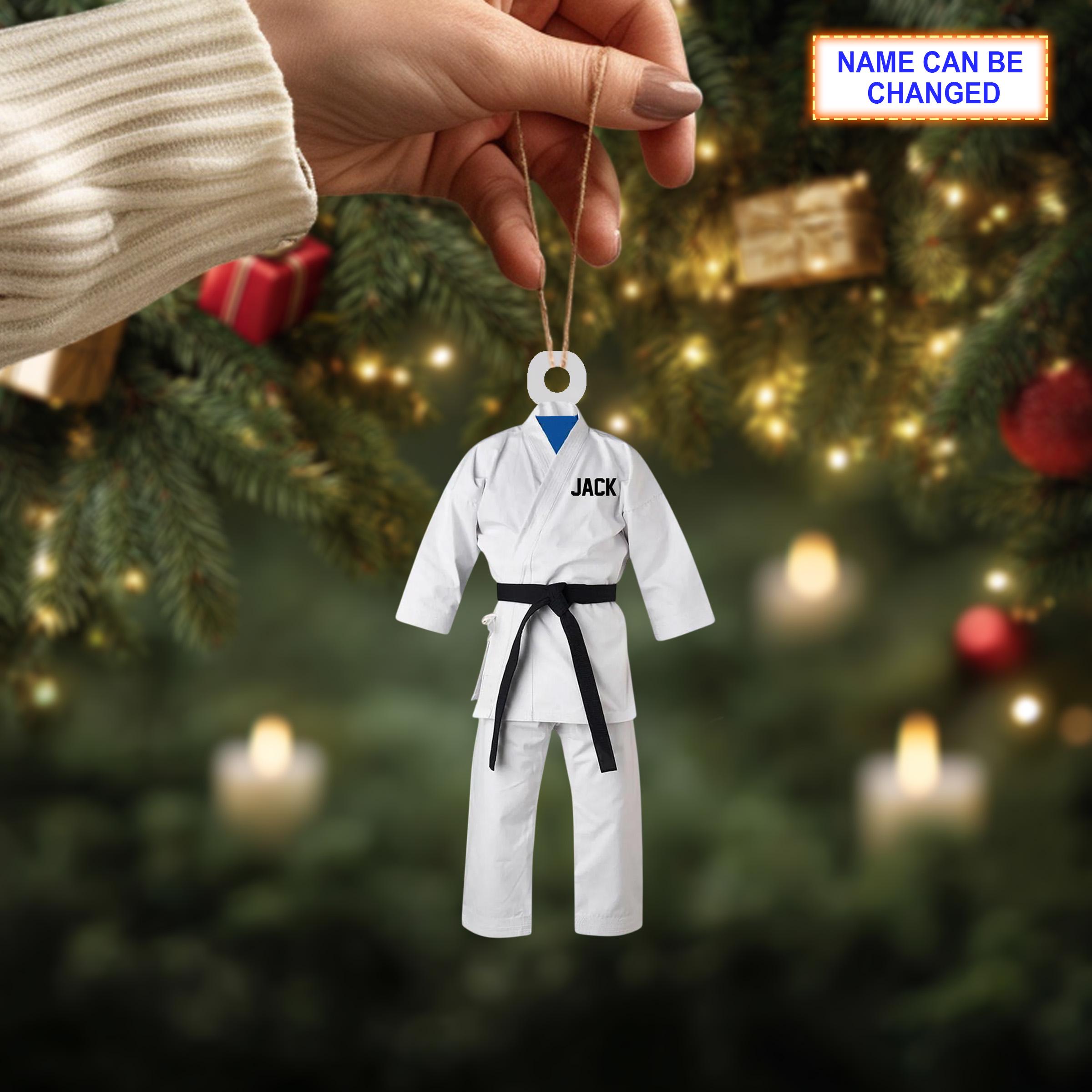 Custom Name Judo Suit Black Belt Personalized Ornament – Christmas Tree Hanging Decor - Image 4