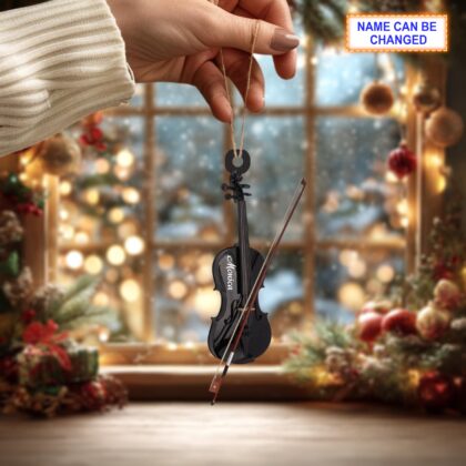 Alternative view of Custom Name Violin Personalized Ornament – Christmas Tree Hanging Decor