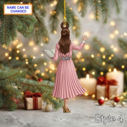 Custom Name Teacher Christmas Ornament – Holiday Tree Hanging Decor - Image 6