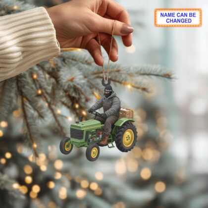 Custom Name Farmer Christmas Ornament – Holiday Tree Hanging Decor - Image 3